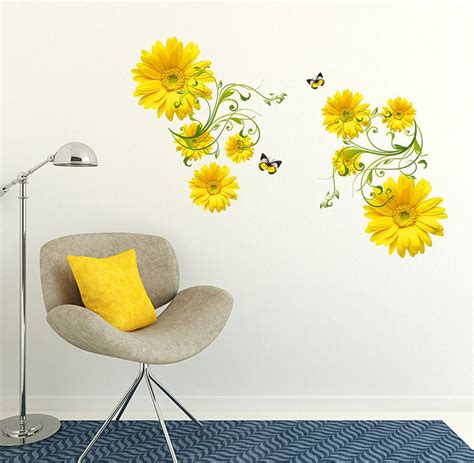 yellow wall stickers